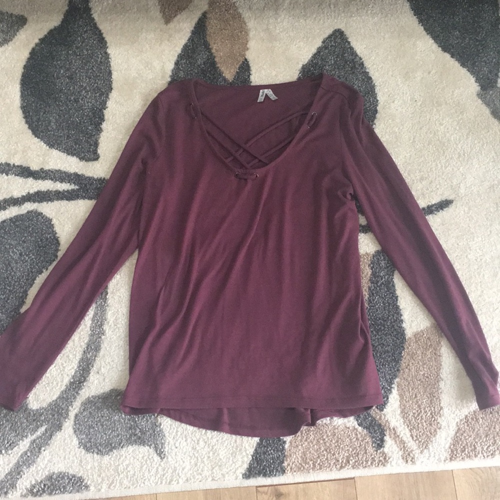 Maroon long sleeved shirt